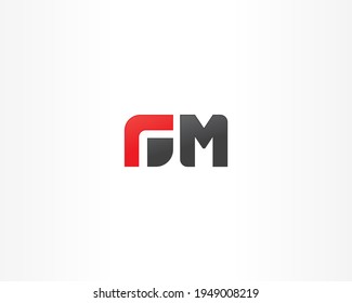 GM Initial icon logo design concept