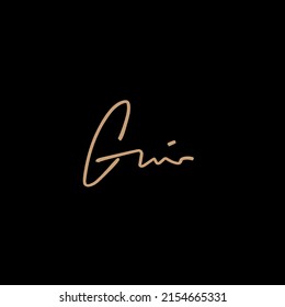 GM Initial letter handwriting and signature logo