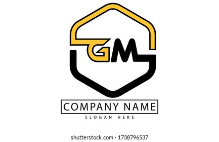 Diseño del logotipo de la letra inicial GM Vector de letras modernas creativas.