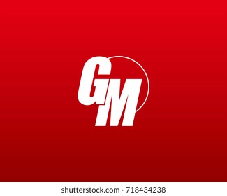 GM Initial Letter Logo On Red Background