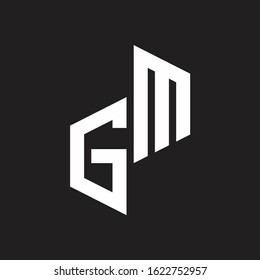 GM Initial Letters logo monogram with up to down style