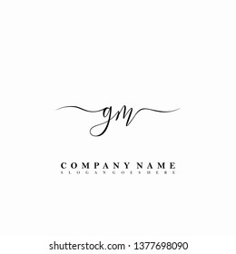 GM Initial luxury handwriting logo vector
