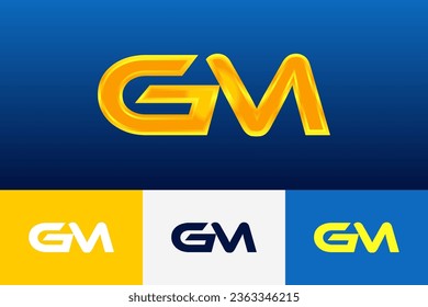 GM Initial Modern Logo Gradient Template for Business Identity