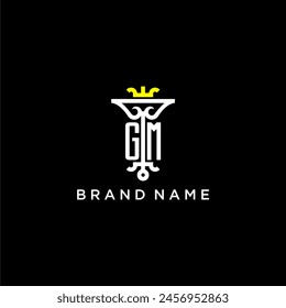 GM Initial Monogram brand Logo Design für Krone Vektorgrafik Bild