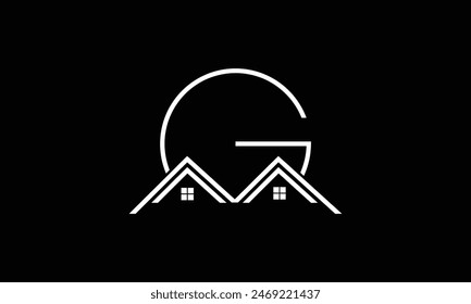 GM initial monogram logo for real estate with creative building style design