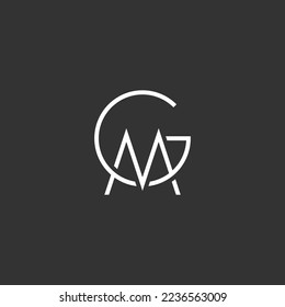 GM initial monogram vector icon illustration