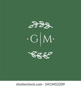 GM initial monogram wedding with creative design
