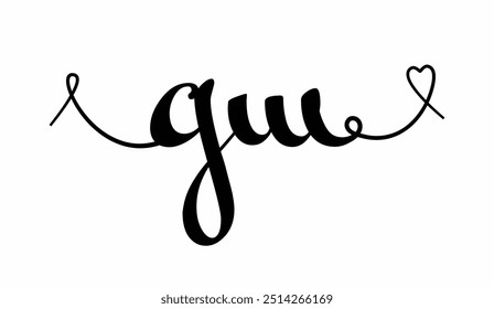 ILUSTRACIÓN VECTORIAL de caligrafía de monograma de boda inicial GM. Letras dibujadas a mano g y m amor diseño de logotipo para el cartel del día de San Valentín, tarjeta de felicitación, álbum de fotos, impresión de Anuncio o tatuaje.