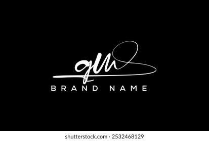 GM letter beauty handwriting vector logo. 