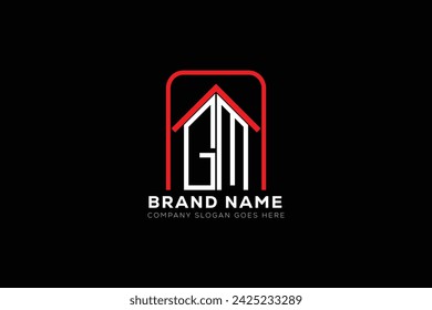 GM letter creative real estate vector logo design . GM creative initials letter logo concept.