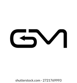 Conceito de logotipo do logotipo do design da carta do GM com fonte serif e modelo de vetor de estilo elegante