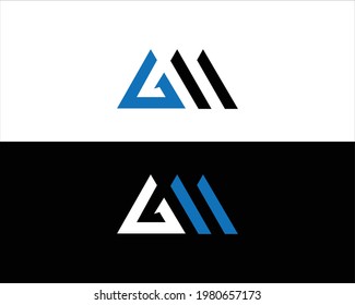 GM Letter Logo Creative Modern Vector Icon Illustration Design.