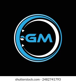 Diseño de logotipo de letra GM con un diseño de logotipo GM en forma de círculo. Diseño creativo del logotipo de la letra de GM. Diseño único de GM.