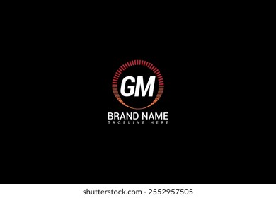 Diseño de logotipo de letra GM con forma de círculo Diseño de logotipo GM. Diseño creativo del logotipo de la carta de GM. Diseño único de GM