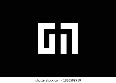 GM letter logo design on luxury background. MG monogram initials letter logo concept. GM icon design. MG elegant and Professional letter icon design on black background. M G GM MG