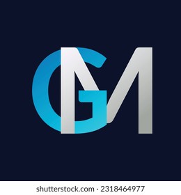 GM Letter logo design vector template.