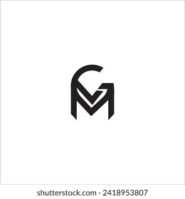 Plantilla vectorial de diseño de logotipo de letras GM.