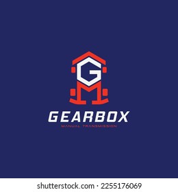 GM letter racing car shape logo geometric logotype vector illustration