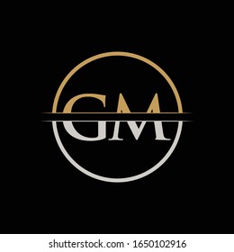 Plantilla vectorial de diseño de logotipo de tipo de letra GM. Diseño del logotipo de la carta inicial GM