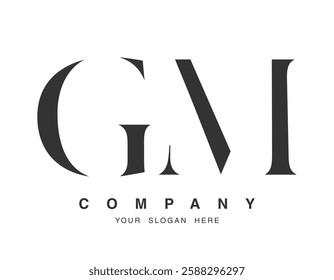 GM logo design. Initial letter g and m serif font style. Creative classic company name typography. Trendy logotype or identity. Vector illustration.