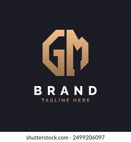 GM Logo Design. Modern, Minimal, Elegant and Luxury GM Logo. Alphabet Letter GM Logo Design for Brand Corporate Business Identity.