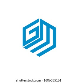 GM logo design simple modern template