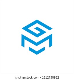 GM logo design vector sign