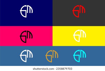 Gm logo identity idea colorful illustration icon template vector