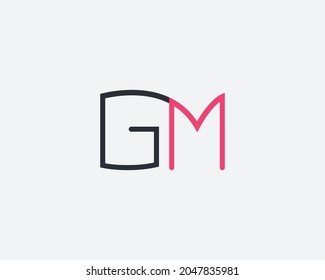 Elemento de plantilla de diseño de carta de logotipo GM