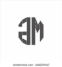 GM Logo monogram outline style linked isolated on white background