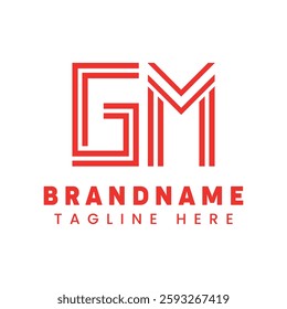 gm logo red lines lettermark monogram abstract dynamic identity brand
