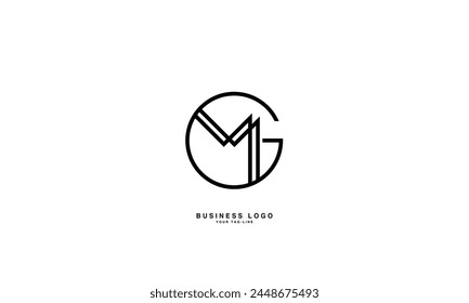 GM, MG, G, M, Abstrakte Buchstaben Logo-Monogramm