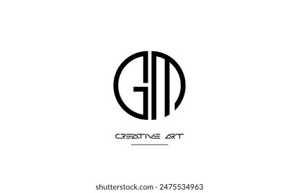 GM, MG, G, M abstract letters logo monogram