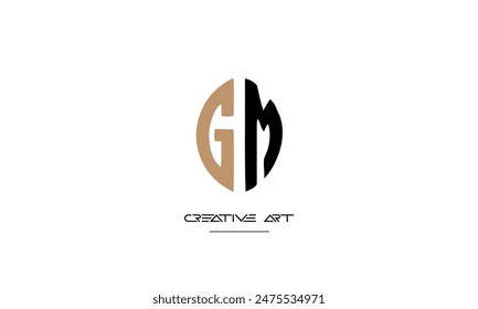 GM, MG, G, M letras abstractas logo monograma