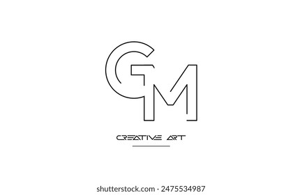 GM, MG, G, M abstract letters logo monogram