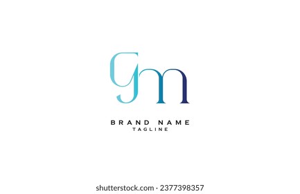 GM, MG, GN, NG, Abstract initial monogram letter alphabet logo design