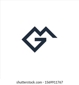GM or MG initial letter logo design vector.