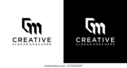 GM or MG initial letter logo design vector