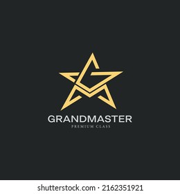 GM or MG letter forms a star logo design vector illustration