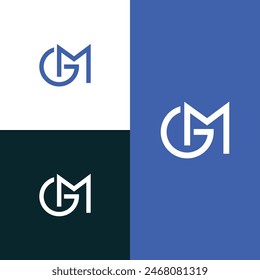 GM, MG letter logo design template elements. Modern abstract digital alphabet letter logo.