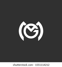 GM or MG letter vector logo abstract