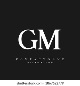 GM Minimal Luxury Initial Logo vector.