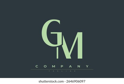 GM Modern Initials Logo Design. Branding logo with stylized initials showcasing bold design and modern aesthetic. Ideal for professional business branding or creative projects focusing on minimalistic