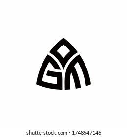 GM monogram logo with modern triangle style design template isolated on white background
