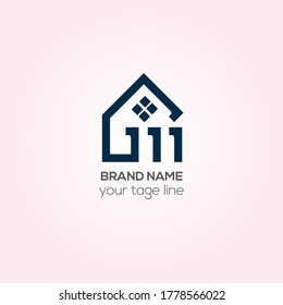 GM real estate logo vector logo design, GM Constriction Creative logo design