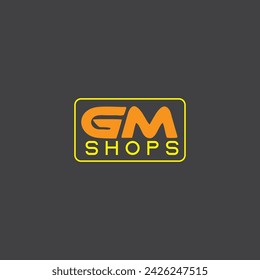 GM shope minimalist editable vector logo design template