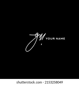 gm Slogan Initial Handwriting Logo Vector