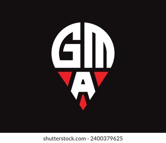 GMA letter location shape logo design