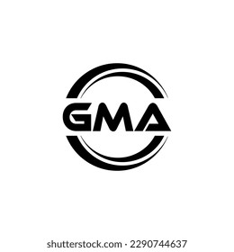 GMA letter logo design in illustration. Vector logo, calligraphy designs for logo, Poster, Invitation, etc.