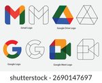Gmail, Google, Google meet And Google Drive Logo